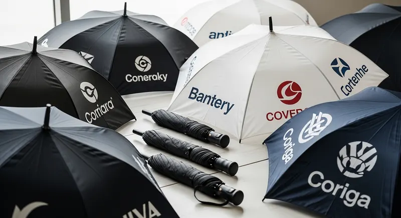 umbrella with logos - promotional merchandise